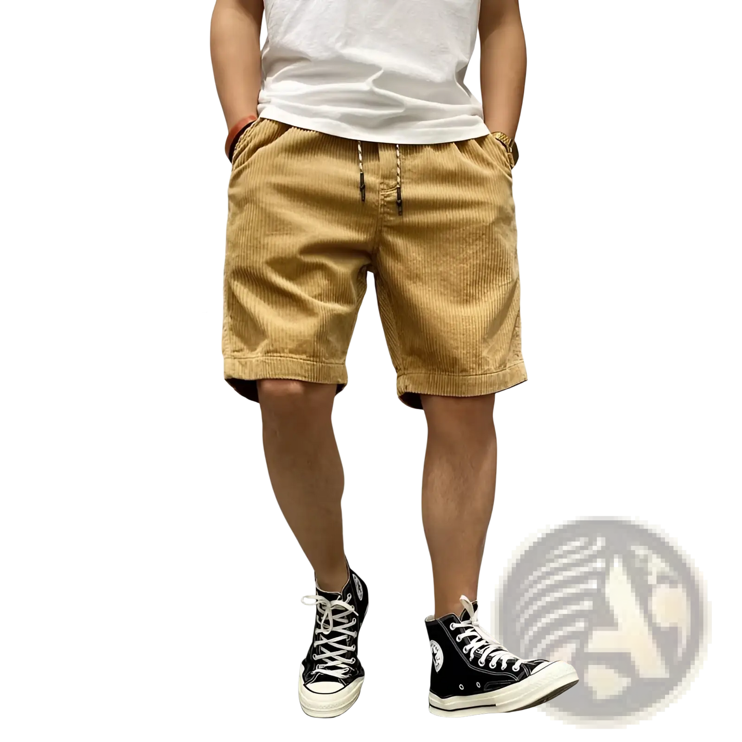 Men's Retro Corduroy Summer Workwear Drawstring Shorts