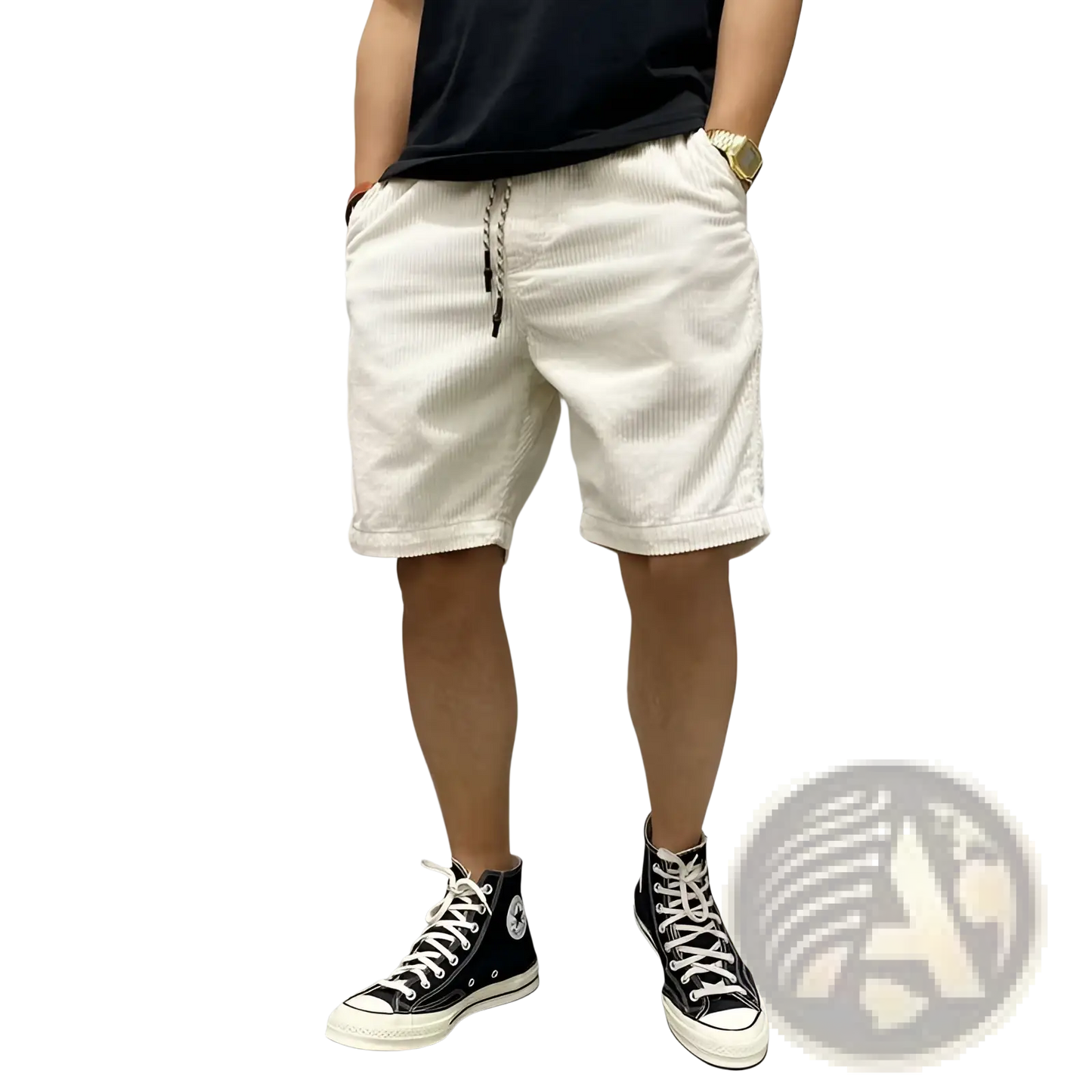Men's Retro Corduroy Summer Workwear Drawstring Shorts