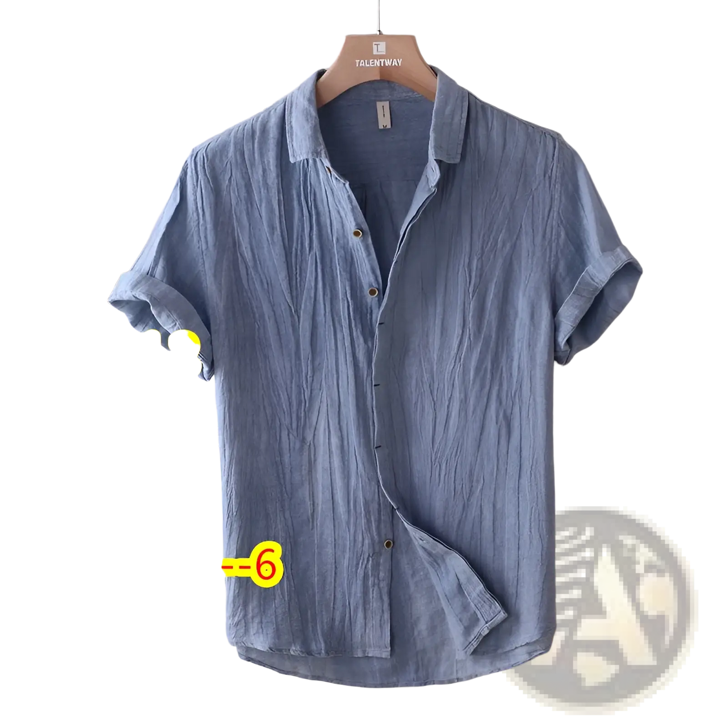 Men's Retro Distressed Linen Short Sleeve Shirt