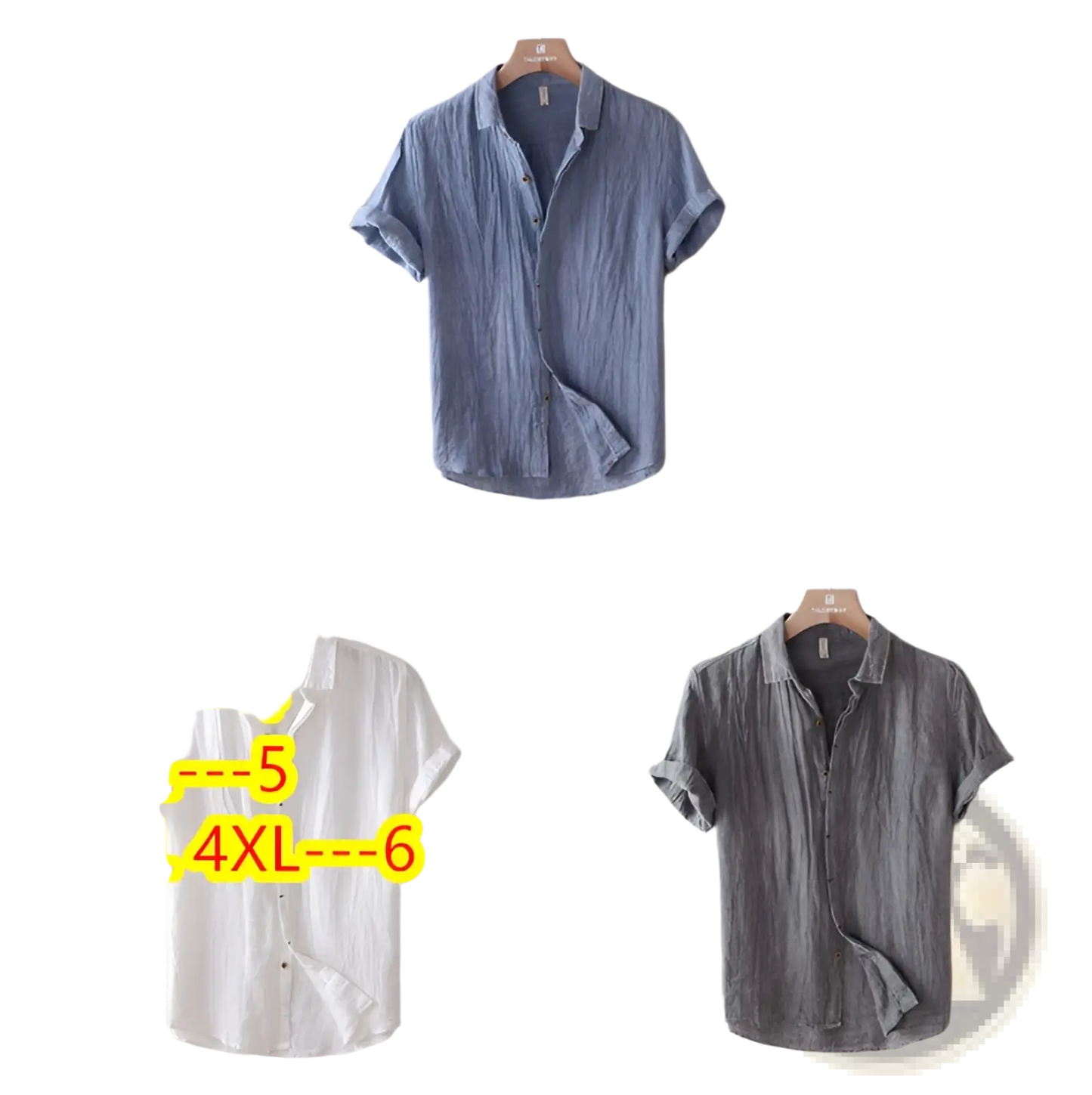 Men's Retro Distressed Linen Short Sleeve Shirt