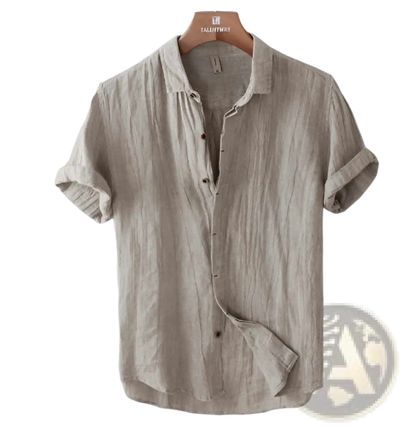 Men's Retro Distressed Linen Short Sleeve Shirt
