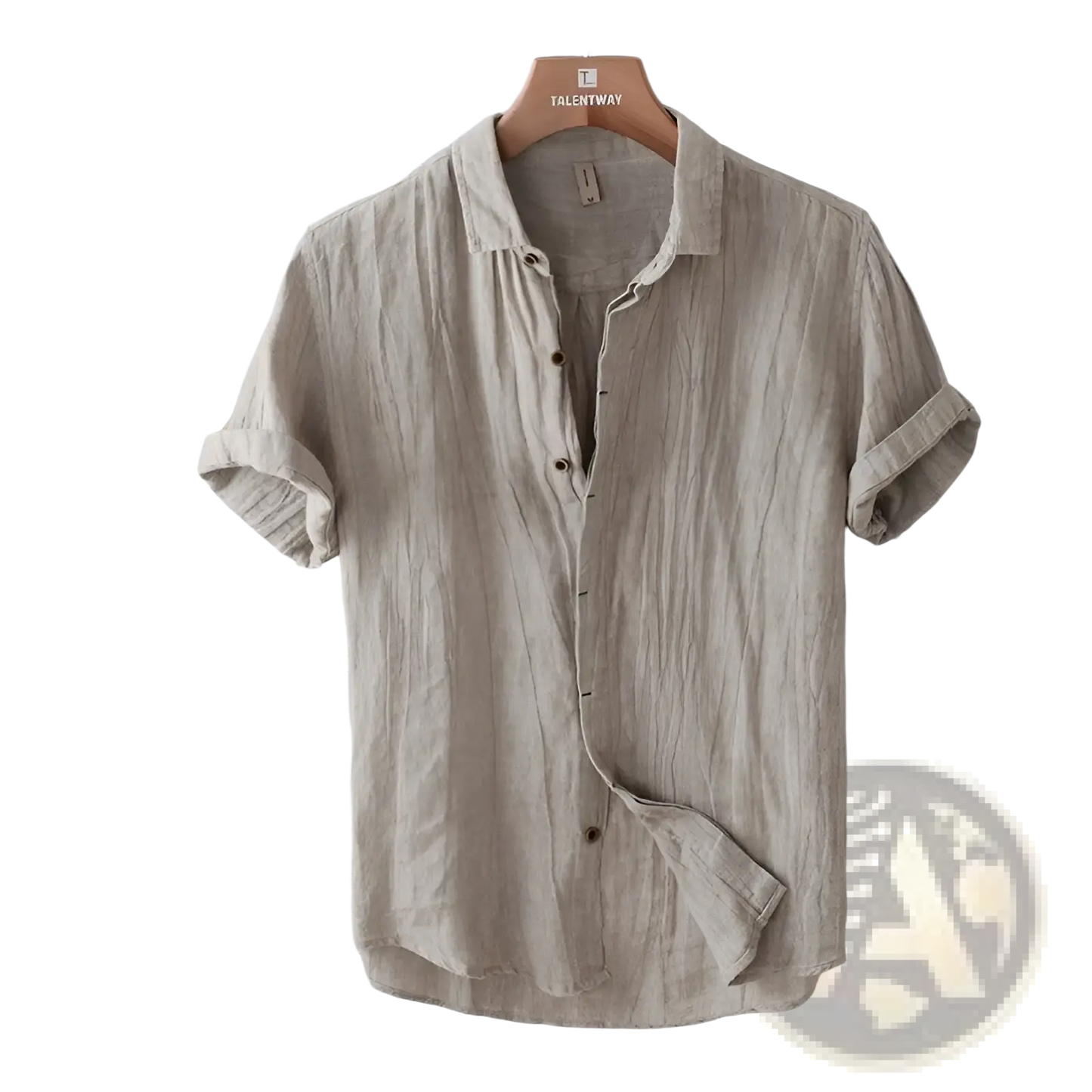 Men's Retro Distressed Linen Short Sleeve Shirt