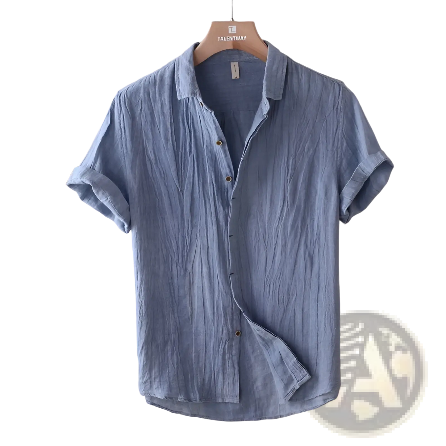 Men's Retro Distressed Linen Short Sleeve Shirt