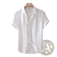 Men's Retro Distressed Linen Short Sleeve Shirt