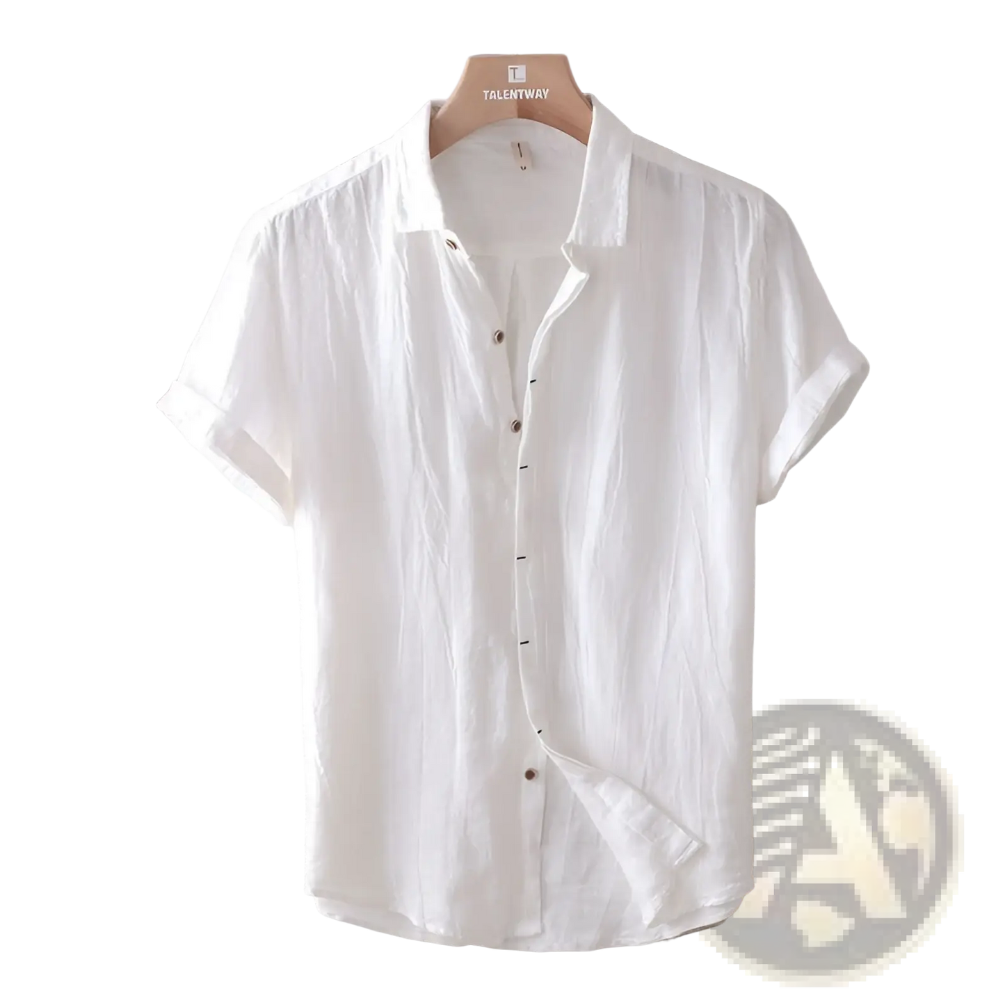 Men's Retro Distressed Linen Short Sleeve Shirt
