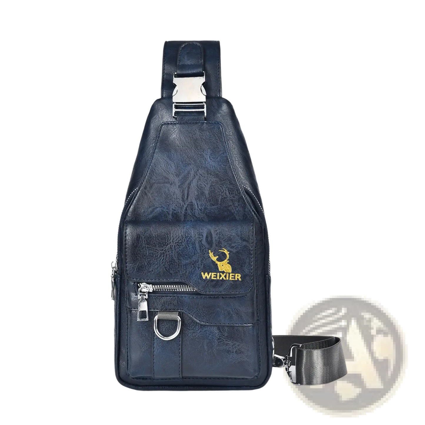 Men's Retro Waterproof Faux Leather Crossbody Chest Bag