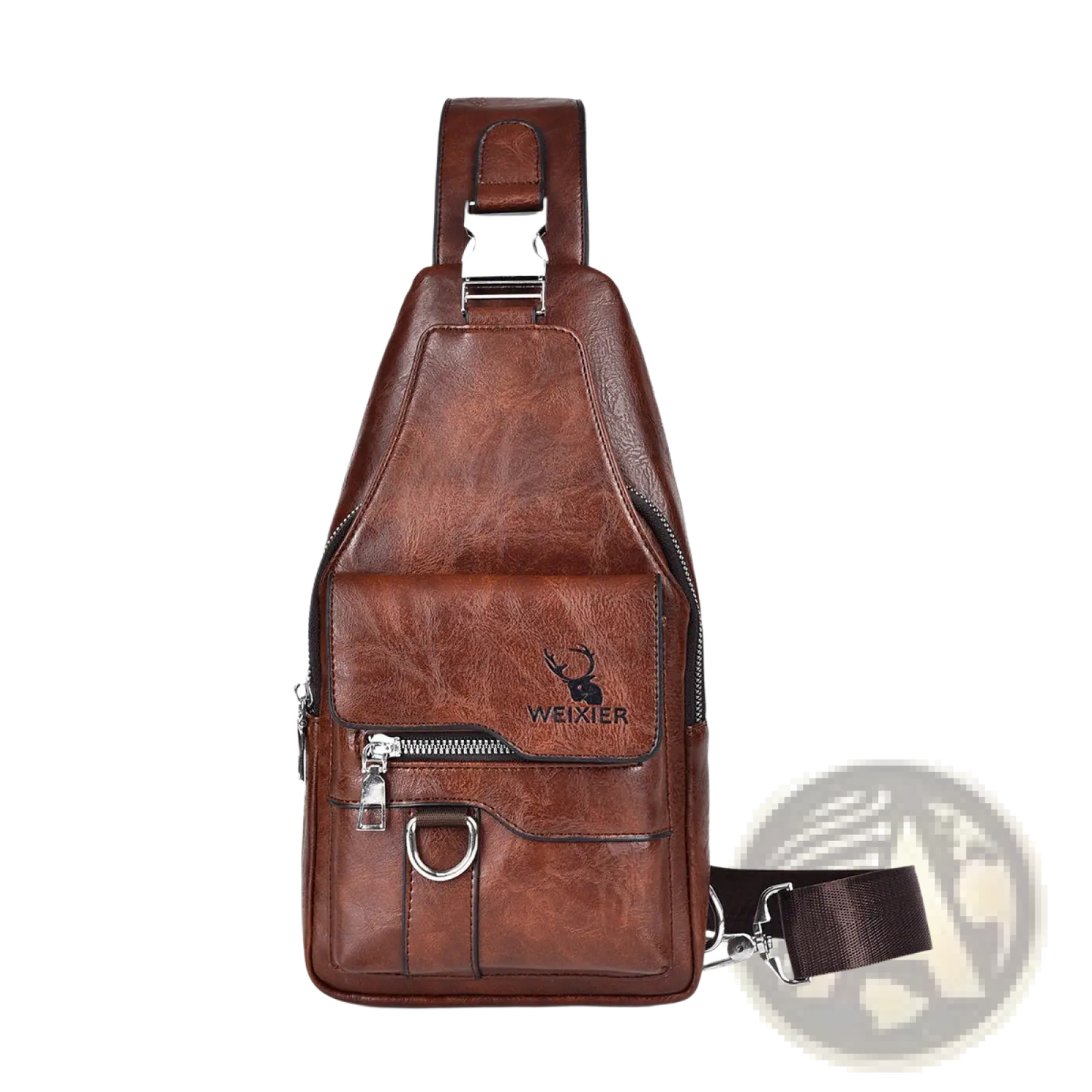 Men's Retro Waterproof Faux Leather Crossbody Chest Bag