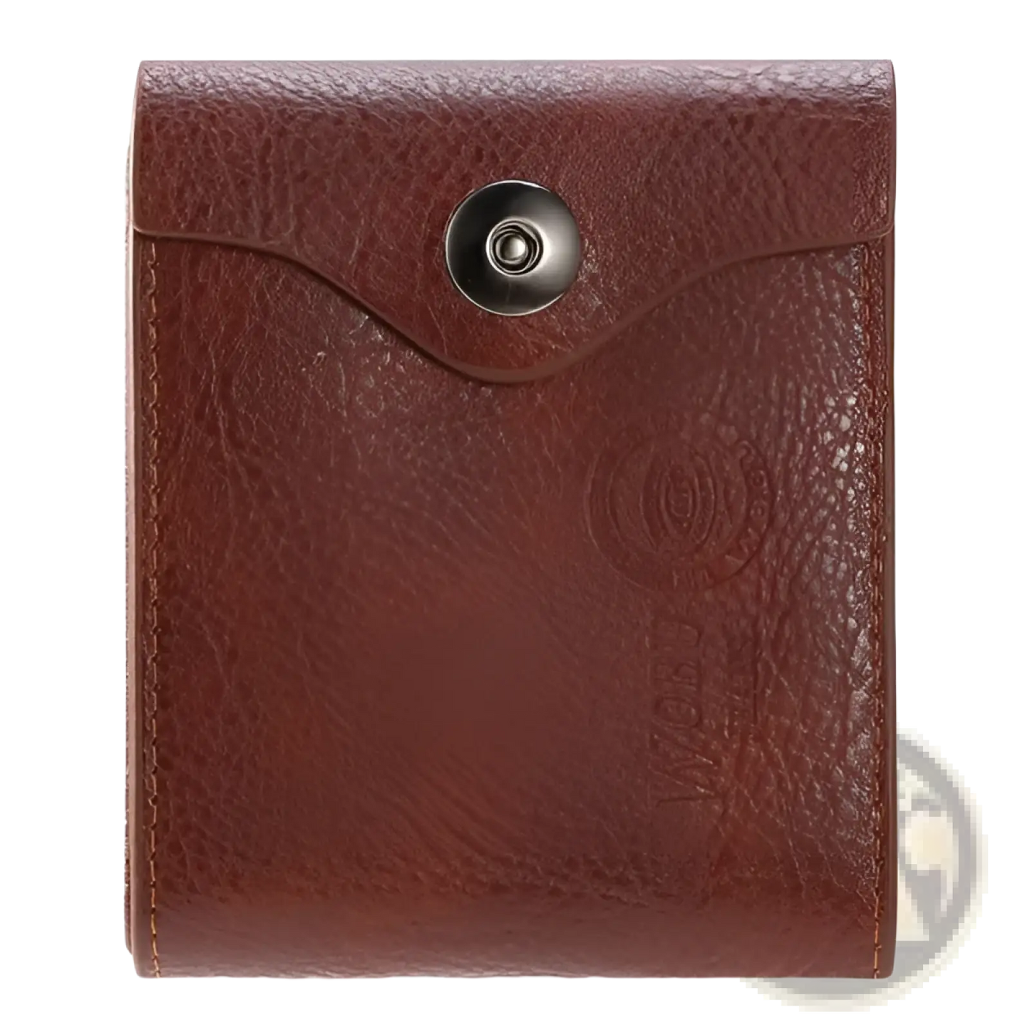 Men's Rfid Blocking Brown Pu Leather Bifold Wallet with Snap