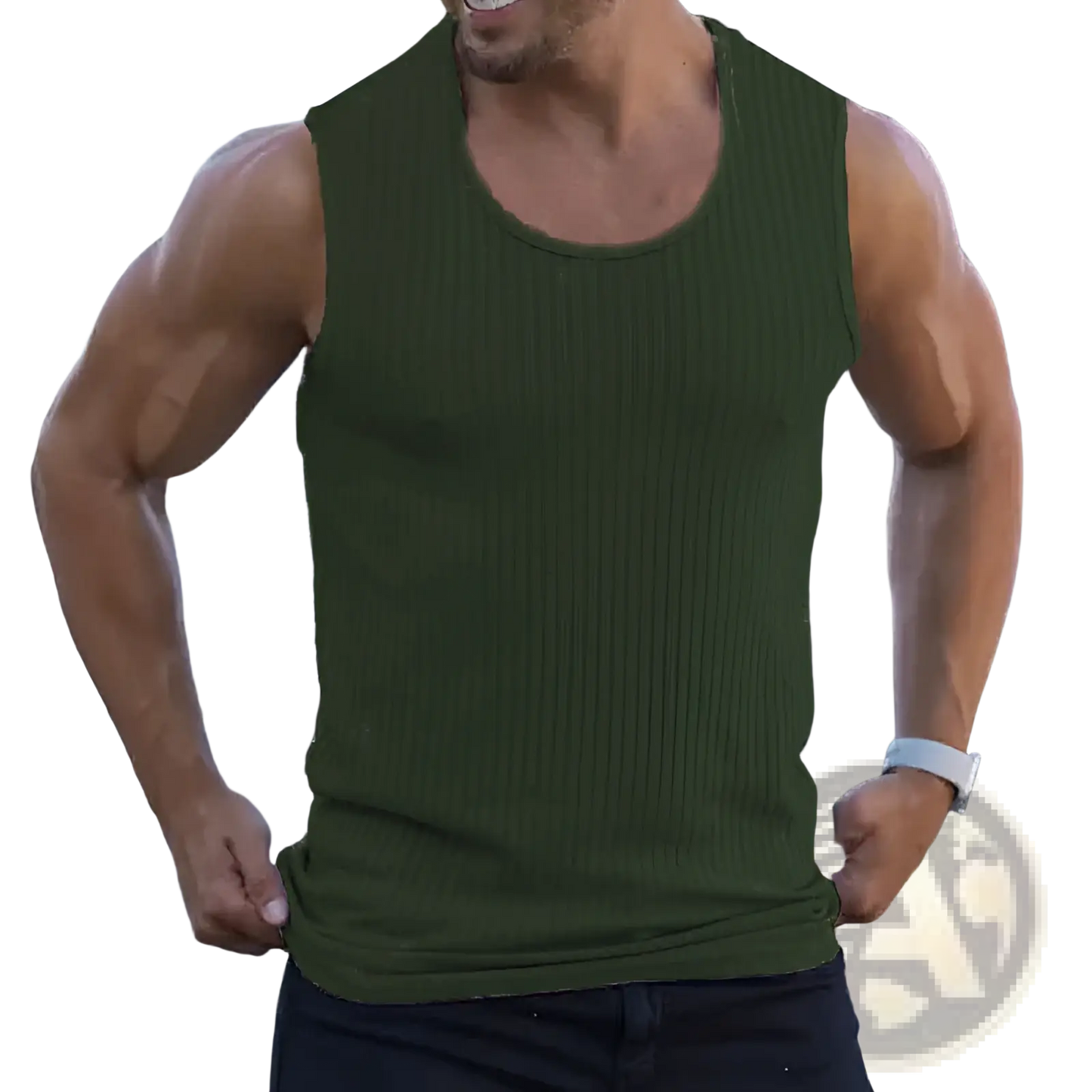 Men's Ribbed Cotton Slim Fit Knit Tank Top