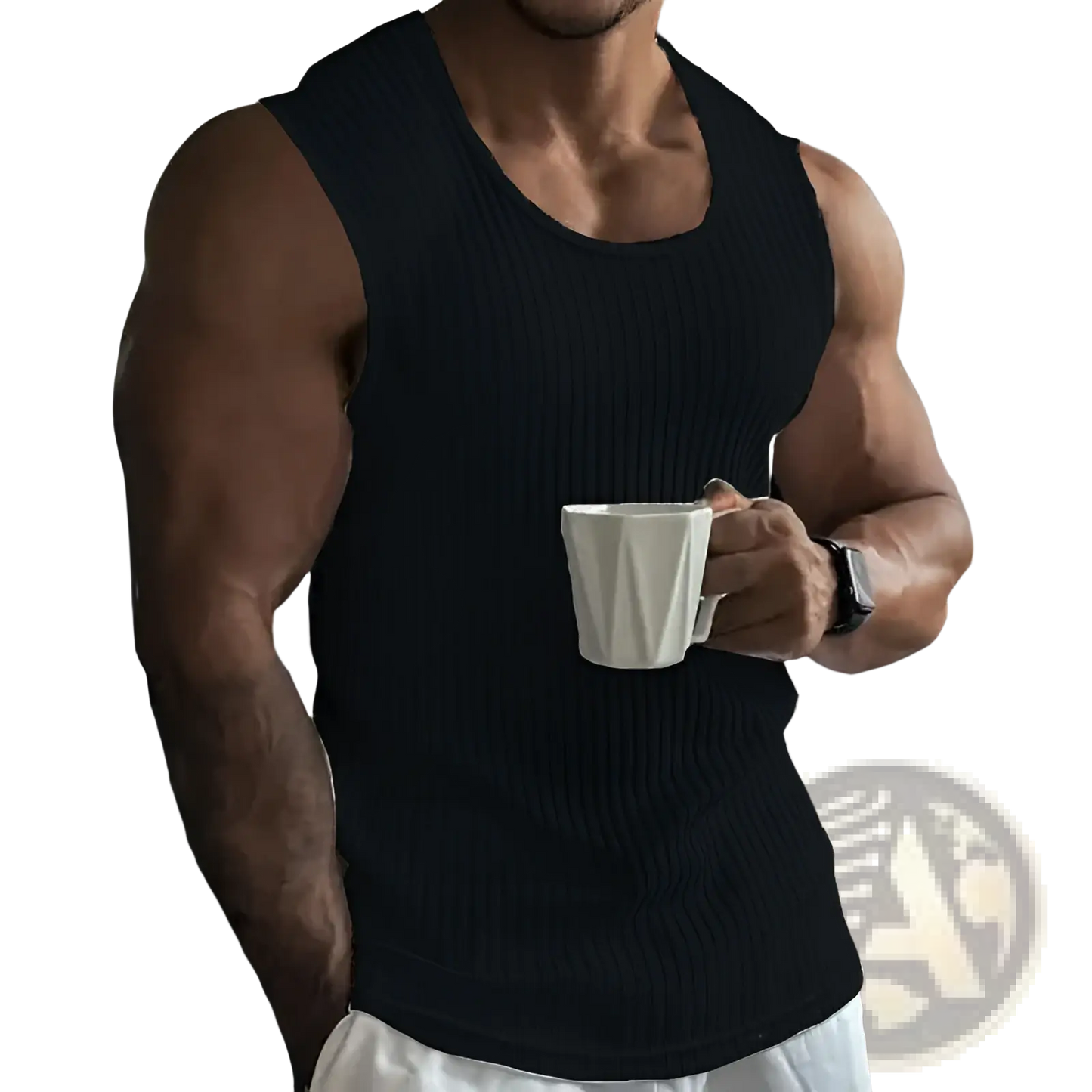Men's Ribbed Cotton Slim Fit Knit Tank Top