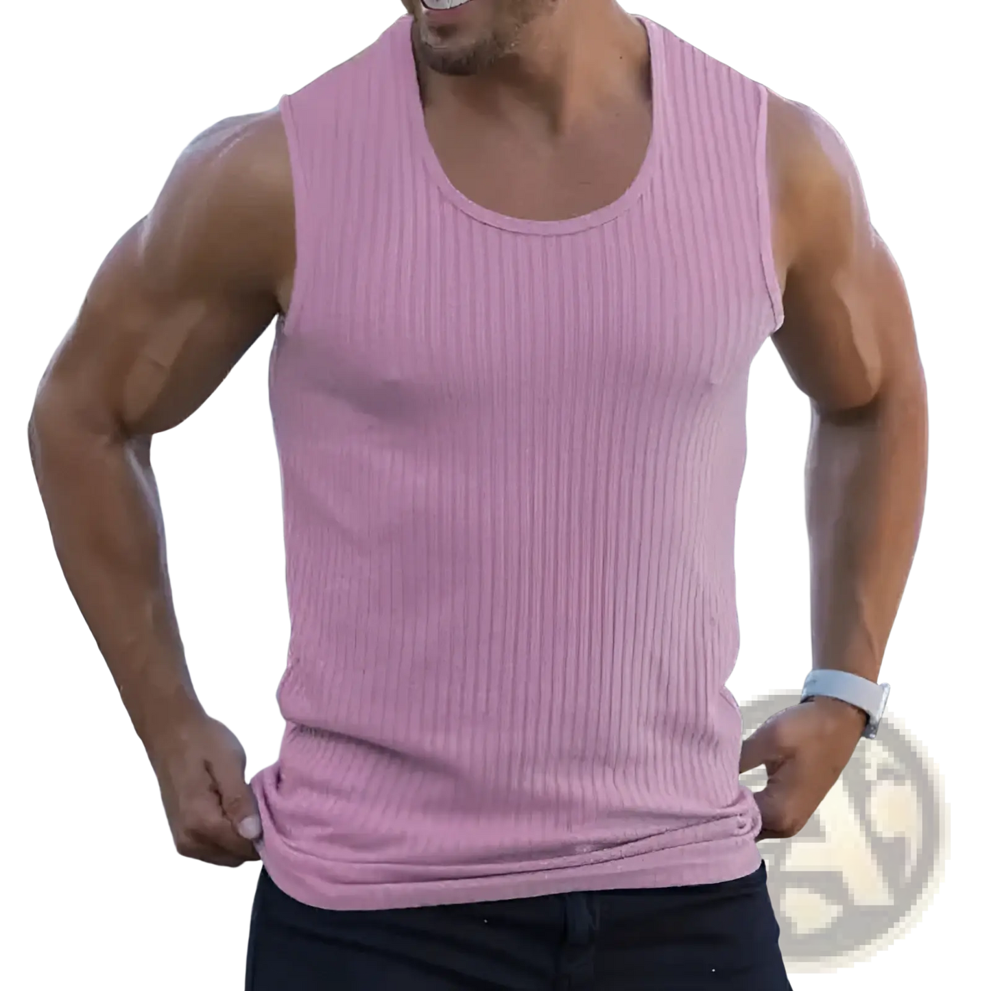 Men's Ribbed Cotton Slim Fit Knit Tank Top
