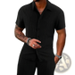 Men's Ribbed Short Sleeve Shirt and Shorts Beach Set
