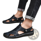 Men's Roman Leather Sandals with Rubber Sole