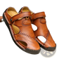 Men's Roman Leather Sandals with Rubber Sole