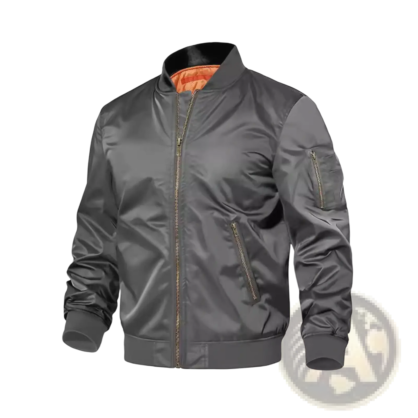 Men's Satin Bomber Jacket with Contrast Lining