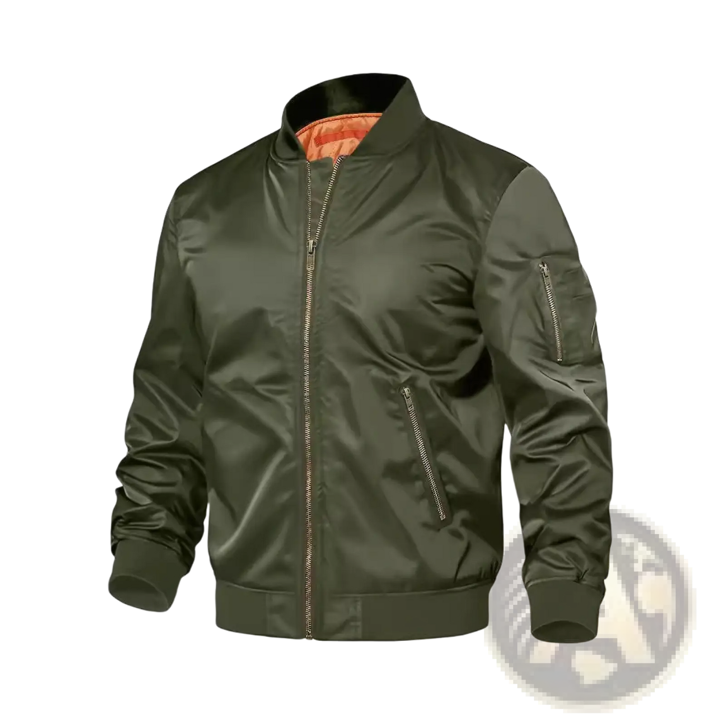 Men's Satin Bomber Jacket with Contrast Lining