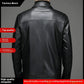 Men's Sheepskin Leather Jacket Thin Fleece Lining