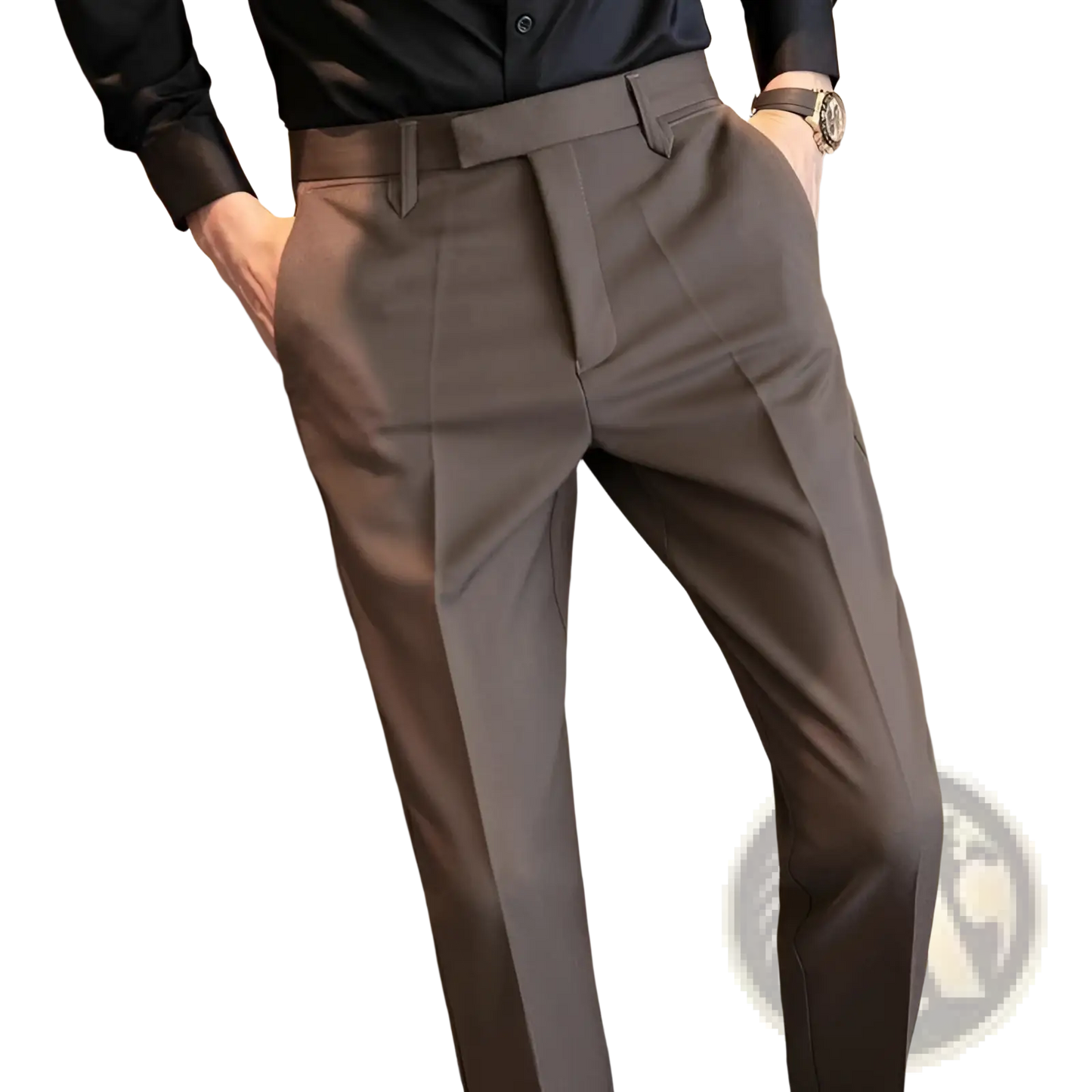Men's Slim Fit British Style Tailored Straight Leg Trousers