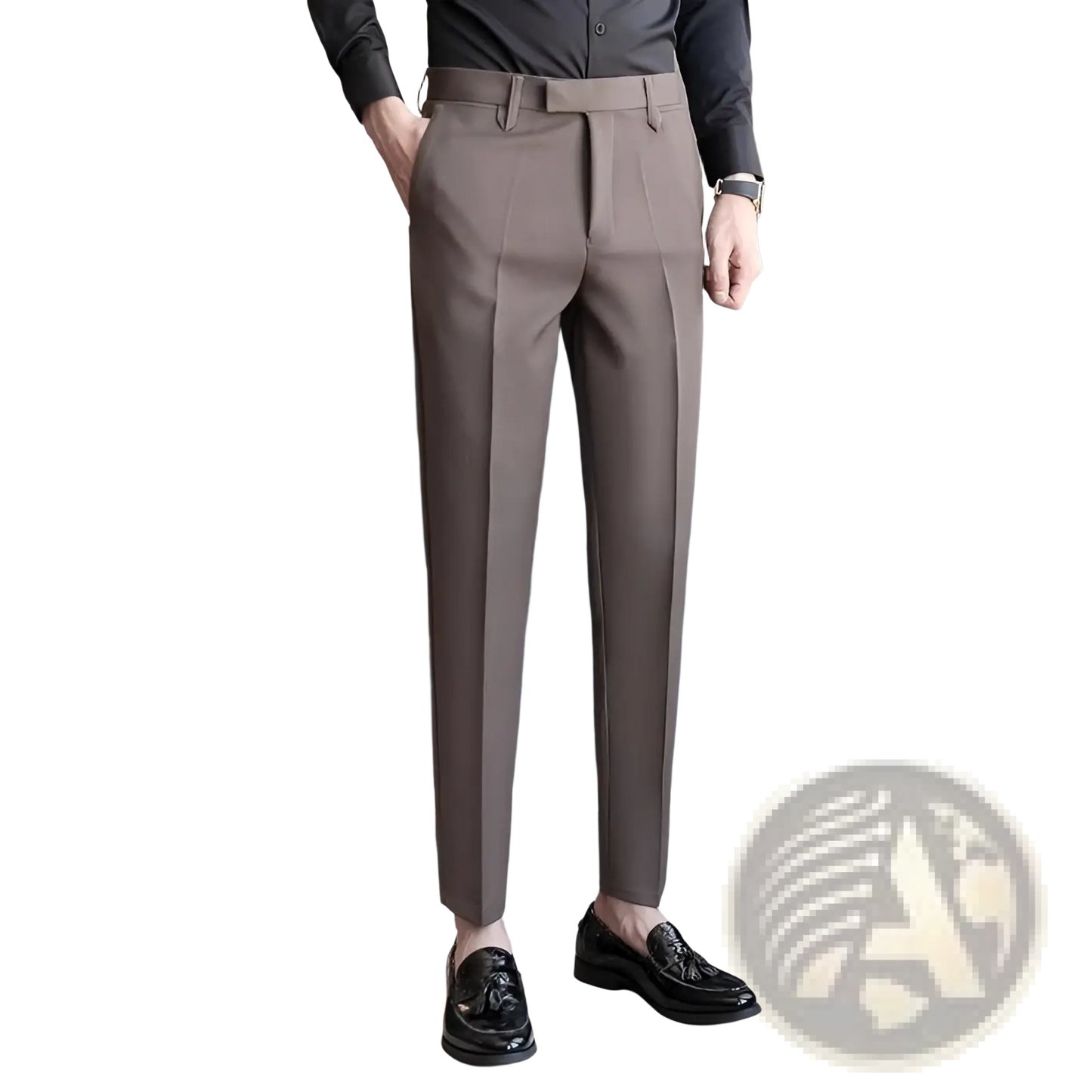 Men's Slim Fit British Style Tailored Straight Leg Trousers