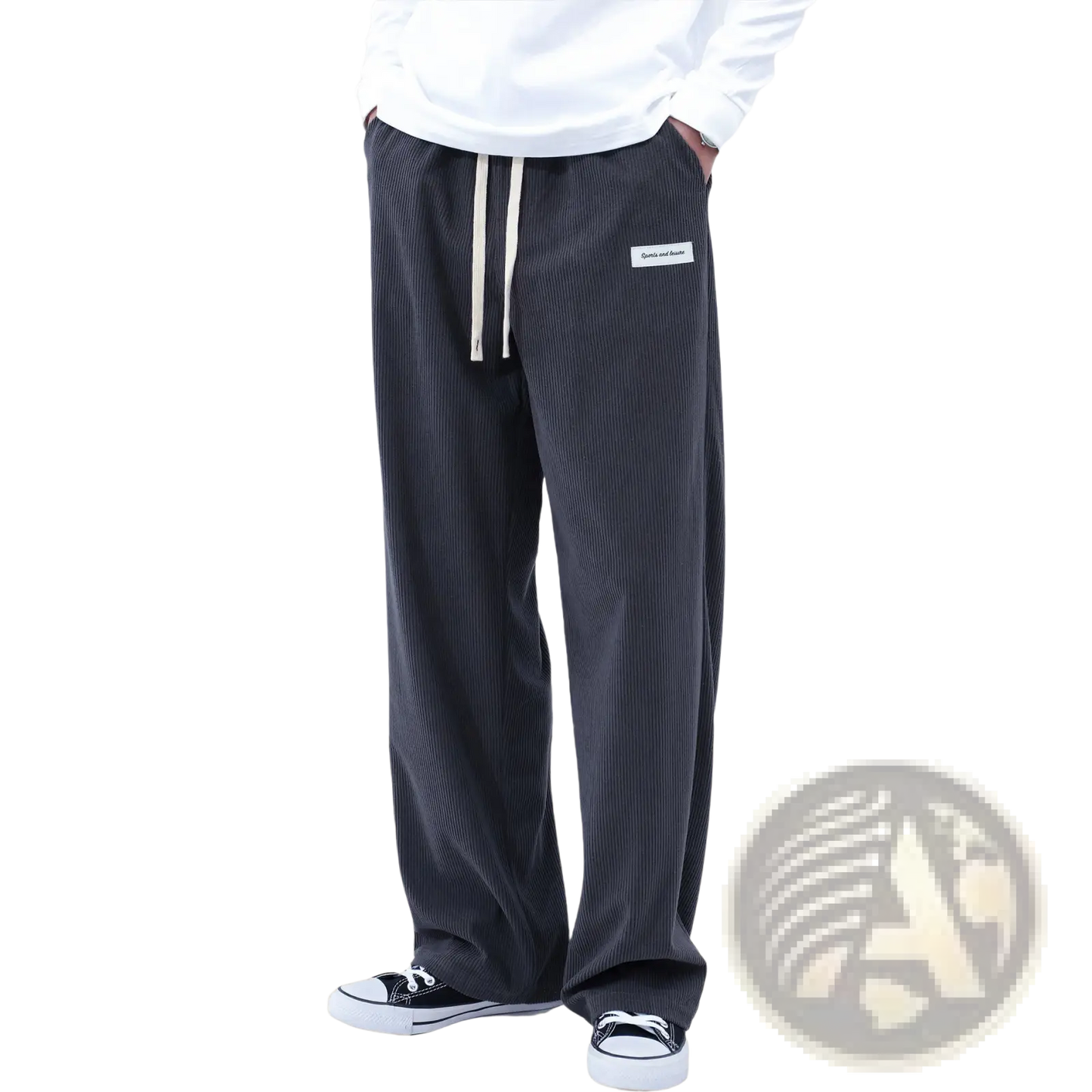 Men's Slim Fit Corduroy Sporty Drawstring Casual Pants