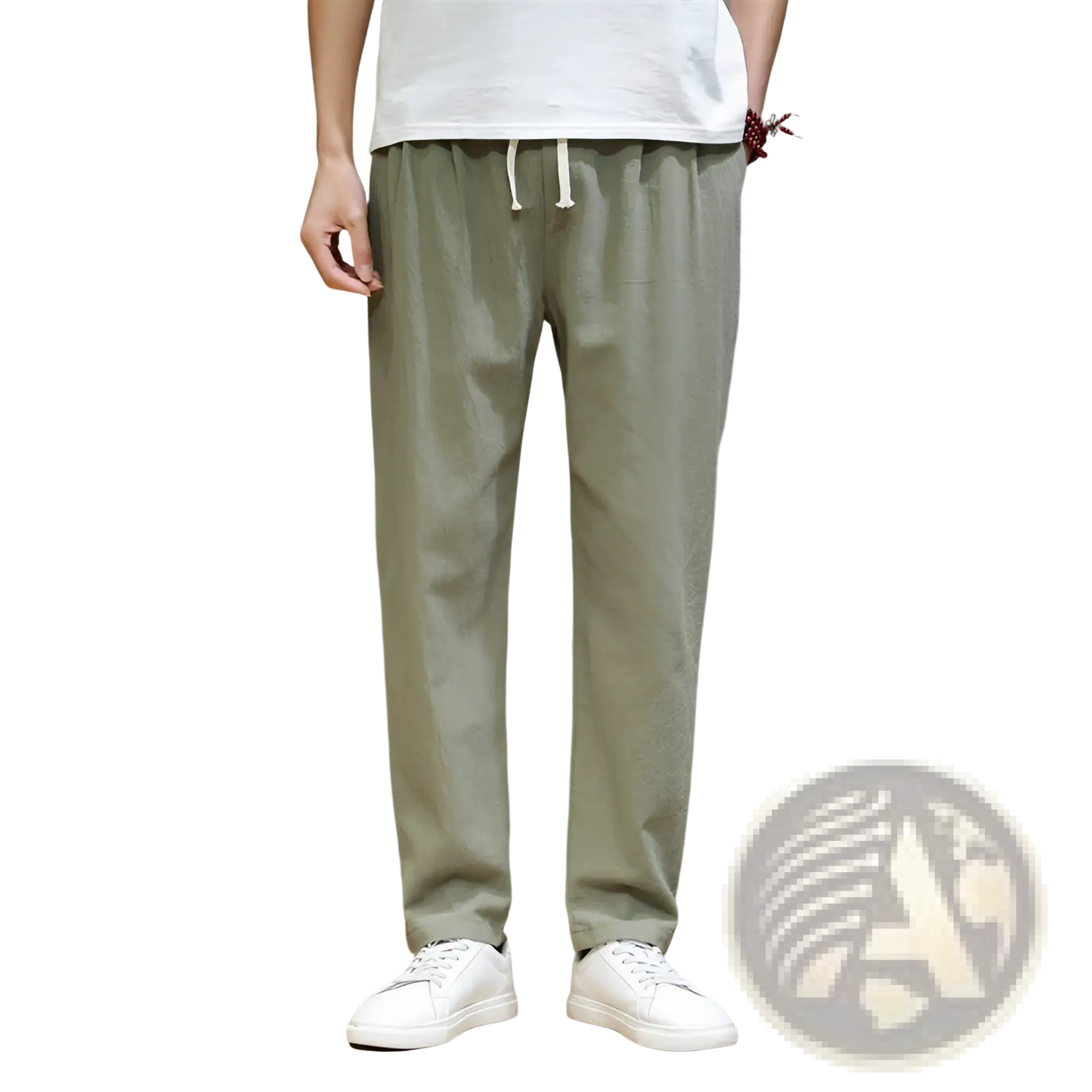 Men's Slim Fit Cotton Linen Tapered Joggers