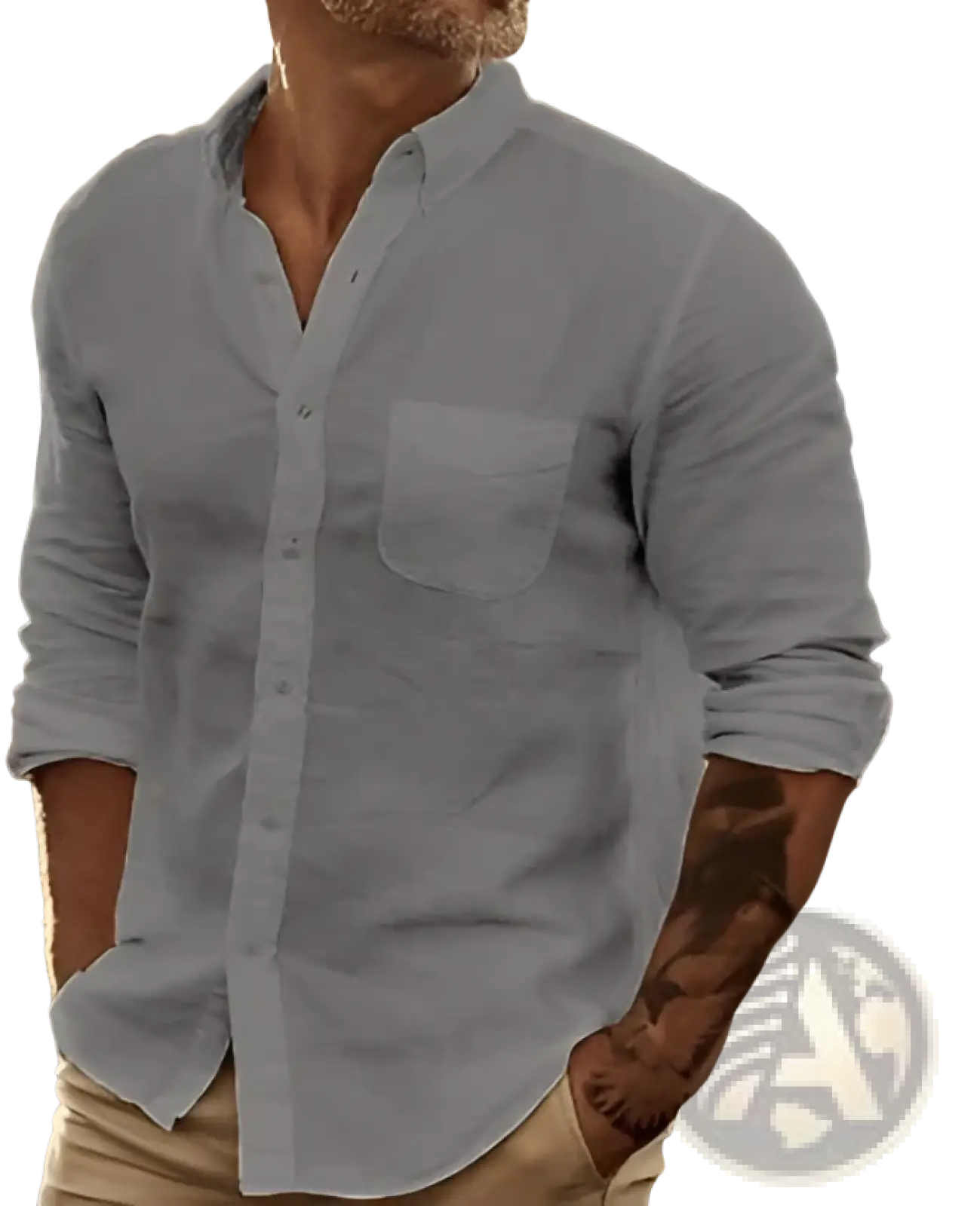 Men's Slim Fit Cotton Long Sleeve Button Down Shirt