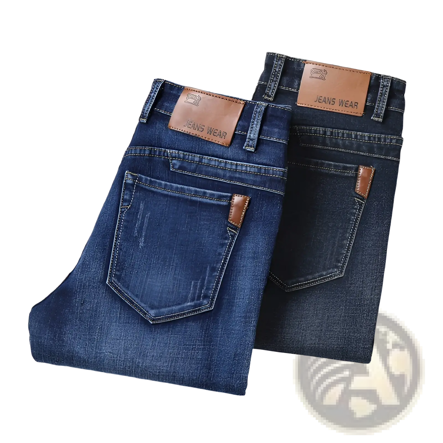 Men's Slim Fit Dark Wash Straight Stretch Denim Jeans