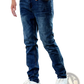 Men's Slim Fit Distressed Dark Wash Denim Jeans