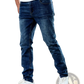 Men's Slim Fit Distressed Dark Wash Denim Jeans