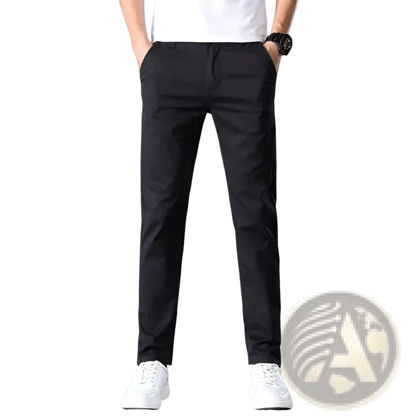 Men's Slim Fit Elastic Cotton Straight Leg Chino Pants