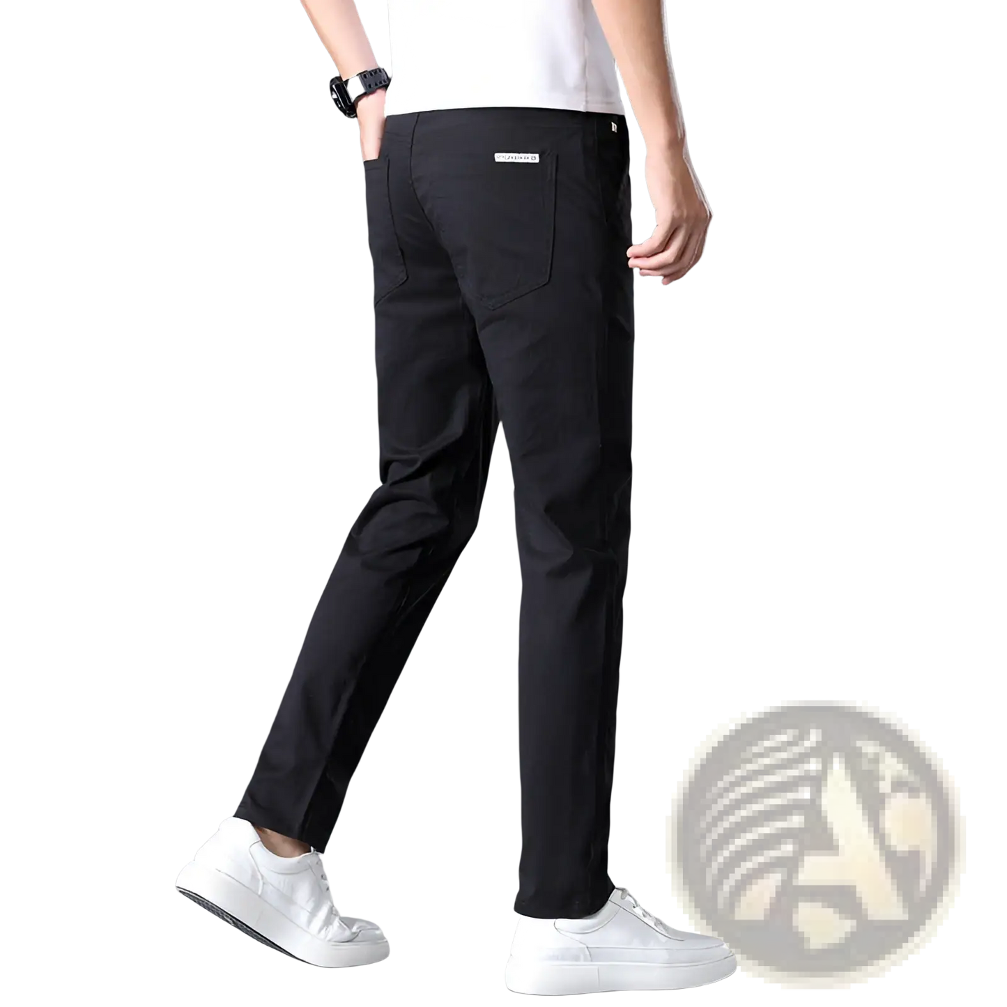 Men's Slim Fit Elastic Cotton Straight Leg Chino Pants