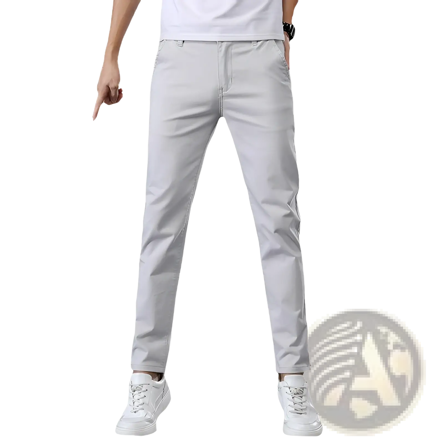 Men's Slim Fit Elastic Cotton Straight Leg Chino Pants