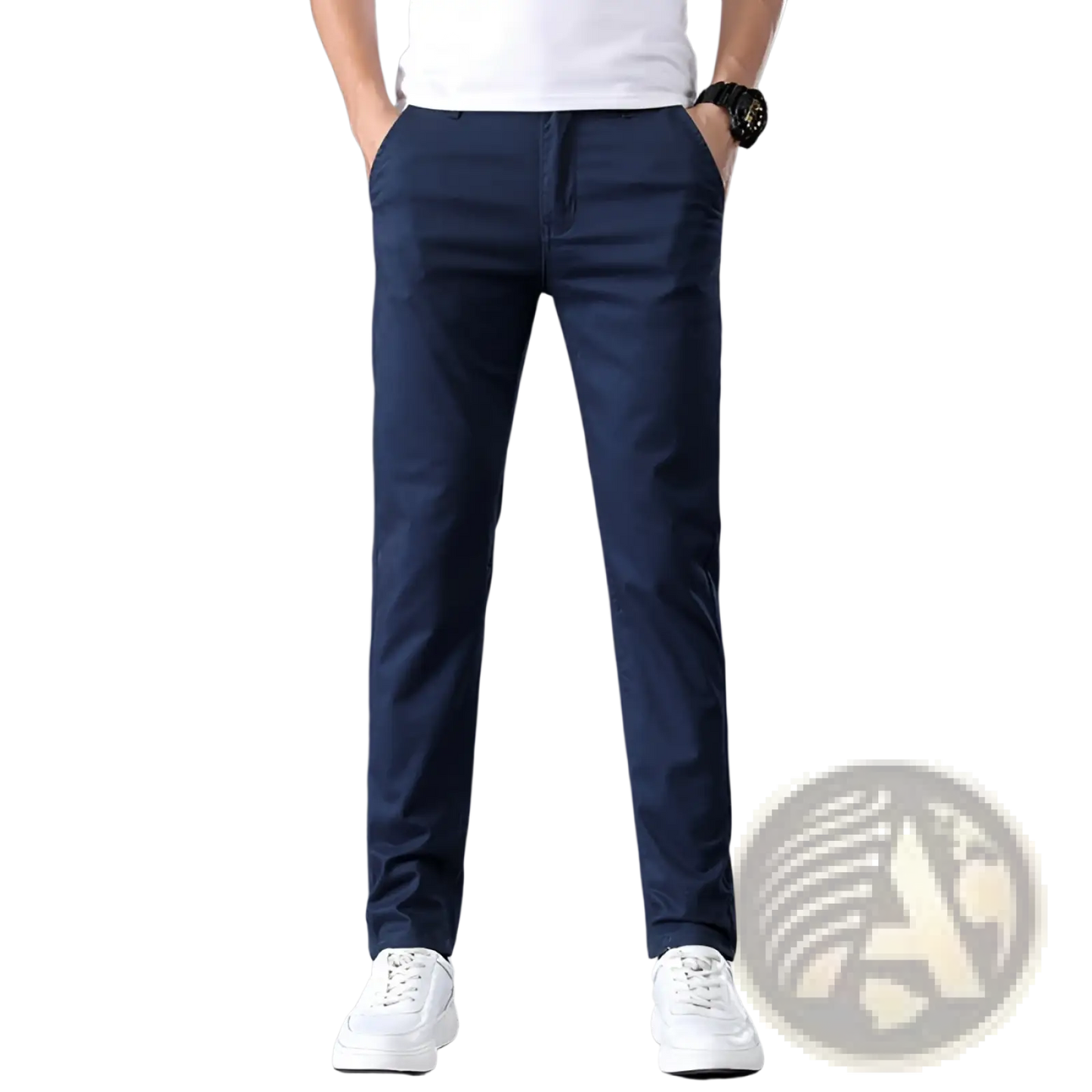 Men's Slim Fit Elastic Cotton Straight Leg Chino Pants