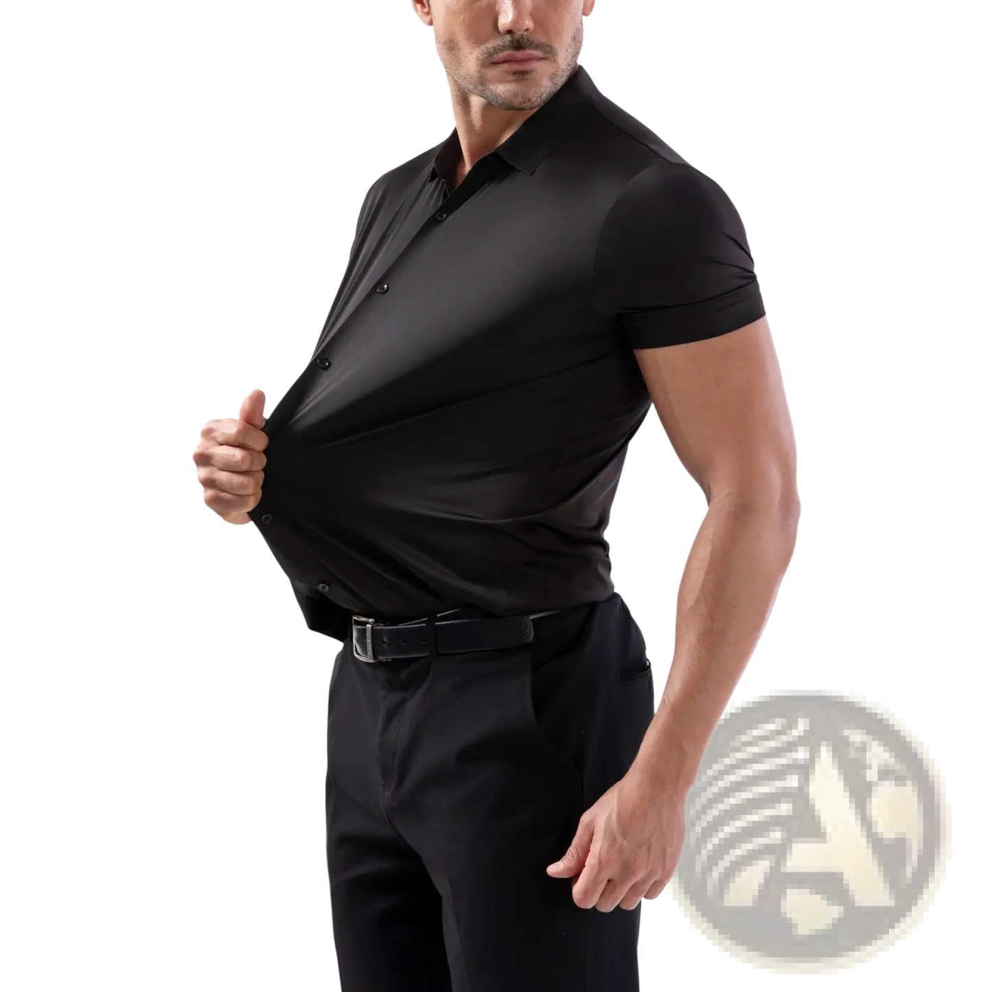 Men's Slim Fit Four Way Stretch Non Iron Short Sleeve Shirt