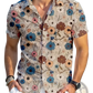 Men's Slim Fit Korean Style Short Sleeve Printed Summer Shirt