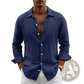 Men's Slim Fit Linen Blend Long Sleeve Casual Shirt