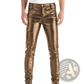Men's Slim Fit Metallic and Matte Faux Leather Pants