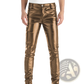 Men's Slim Fit Metallic and Matte Faux Leather Pants