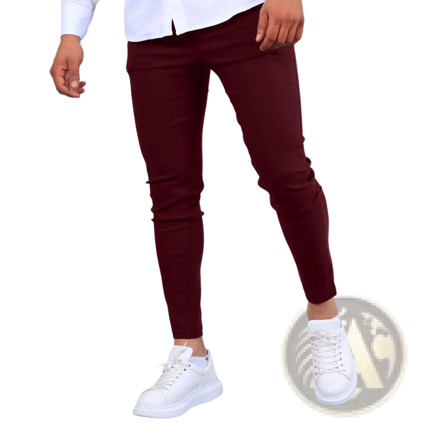 Men's Slim Fit Modern Cotton Blend Pencil Trousers