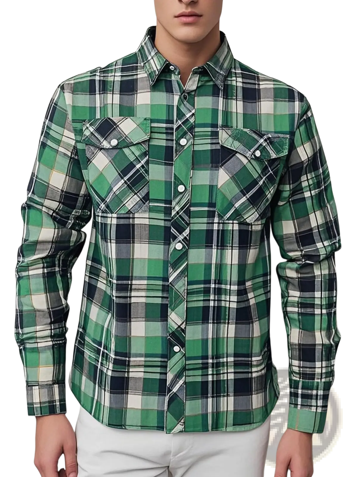 Men's Slim Fit Plaid Flannel Button Up Shirt