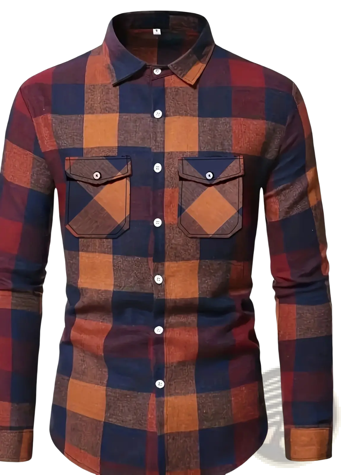 Men's Slim Fit Plaid Flannel Button Up Shirt