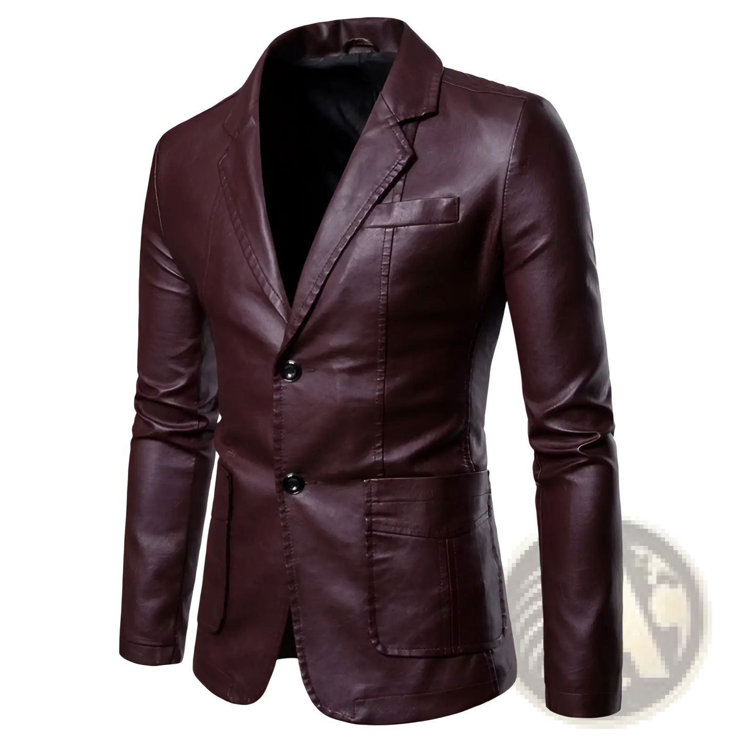Men's Slim Fit Pu Leather Blazer Jacket
