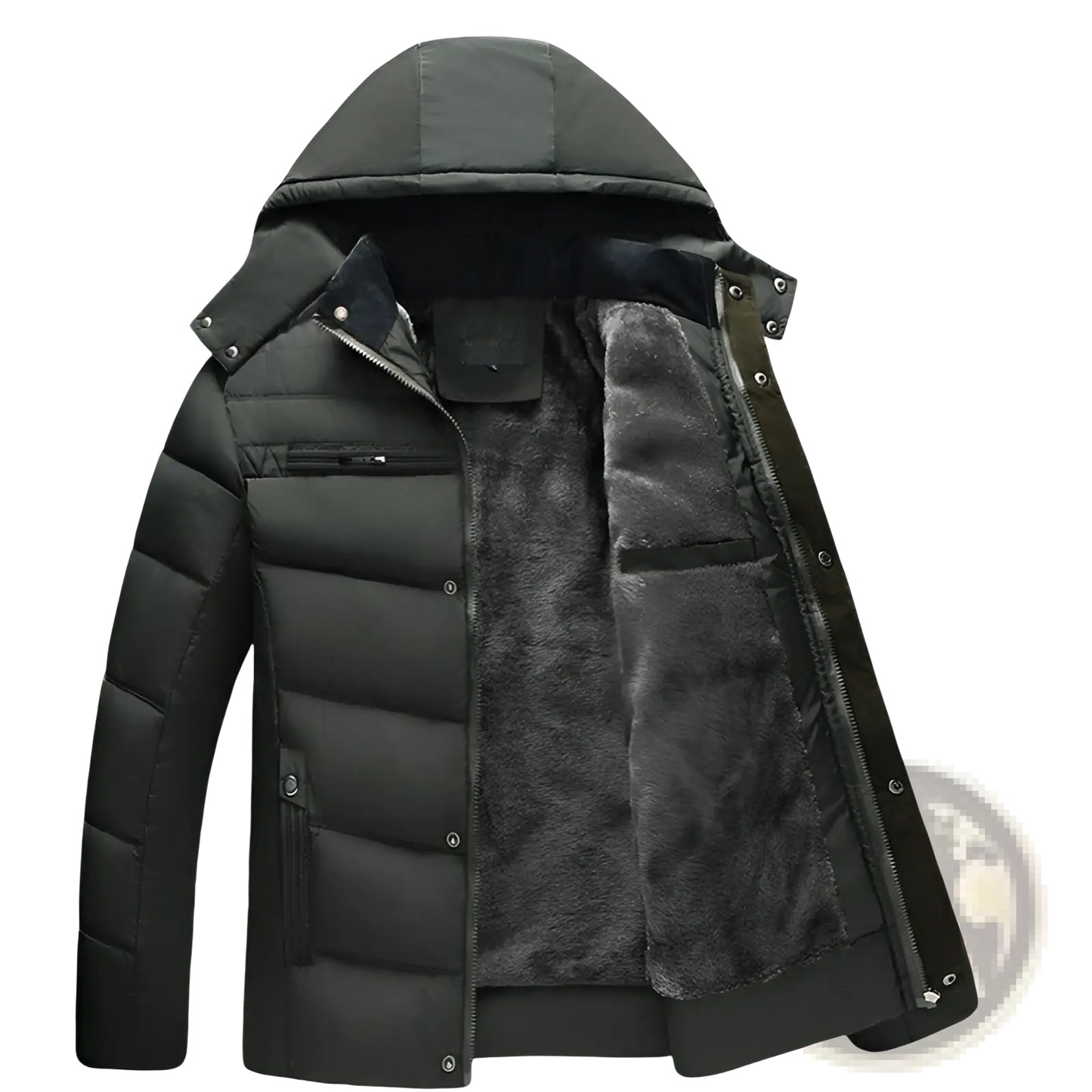 Men's Slim Fit Quilted Winter Jacket with Fleece Lining