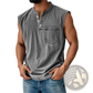 Men's Slim Fit Sleeveless Denim Henley Shirt