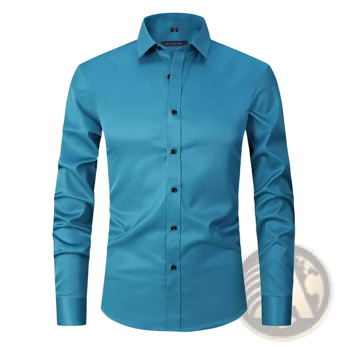 Men's Slim Fit Stretch Satin Long Sleeve Dress Shirt