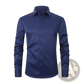 Men's Slim Fit Stretch Satin Long Sleeve Dress Shirt