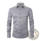 Men's Slim Fit Stretch Satin Long Sleeve Dress Shirt