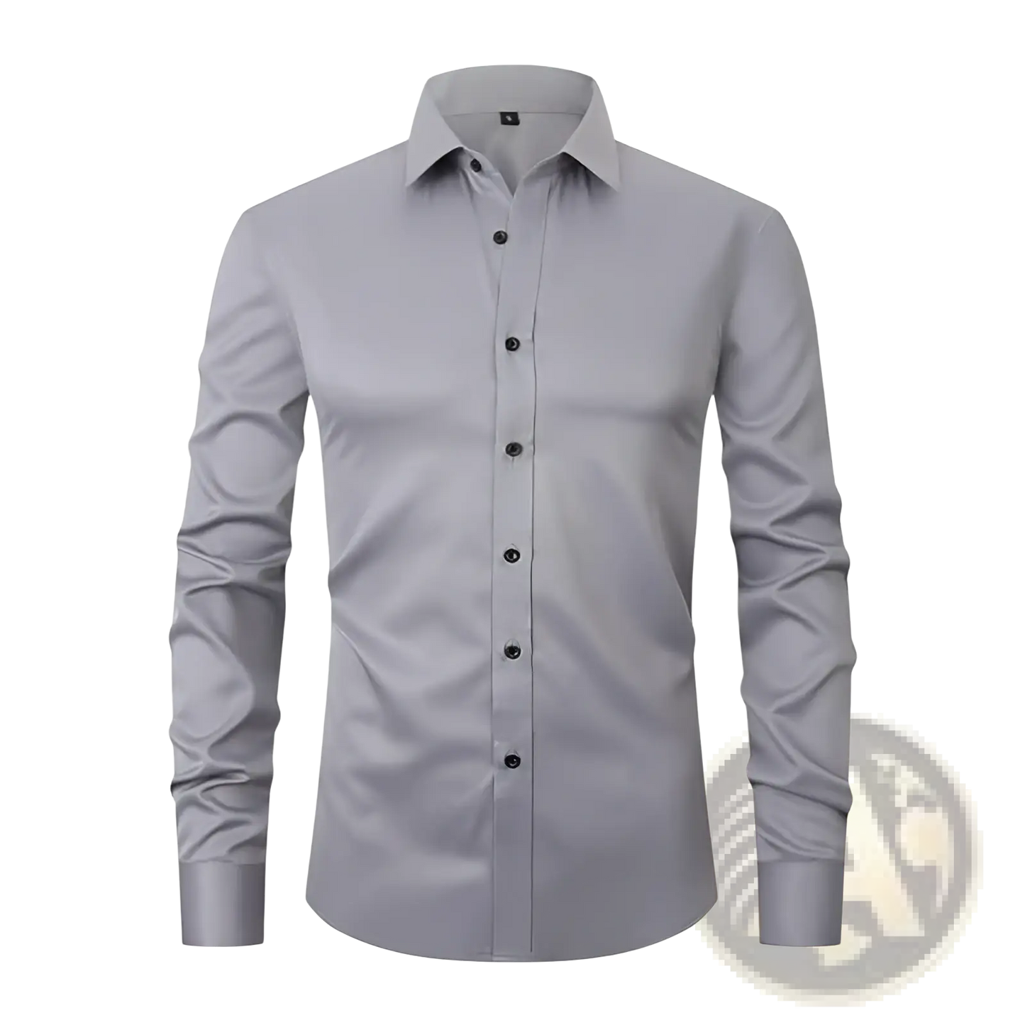 Men's Slim Fit Stretch Satin Long Sleeve Dress Shirt