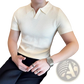 Men's Slim Fit Textured Knit Summer Polo Shirt