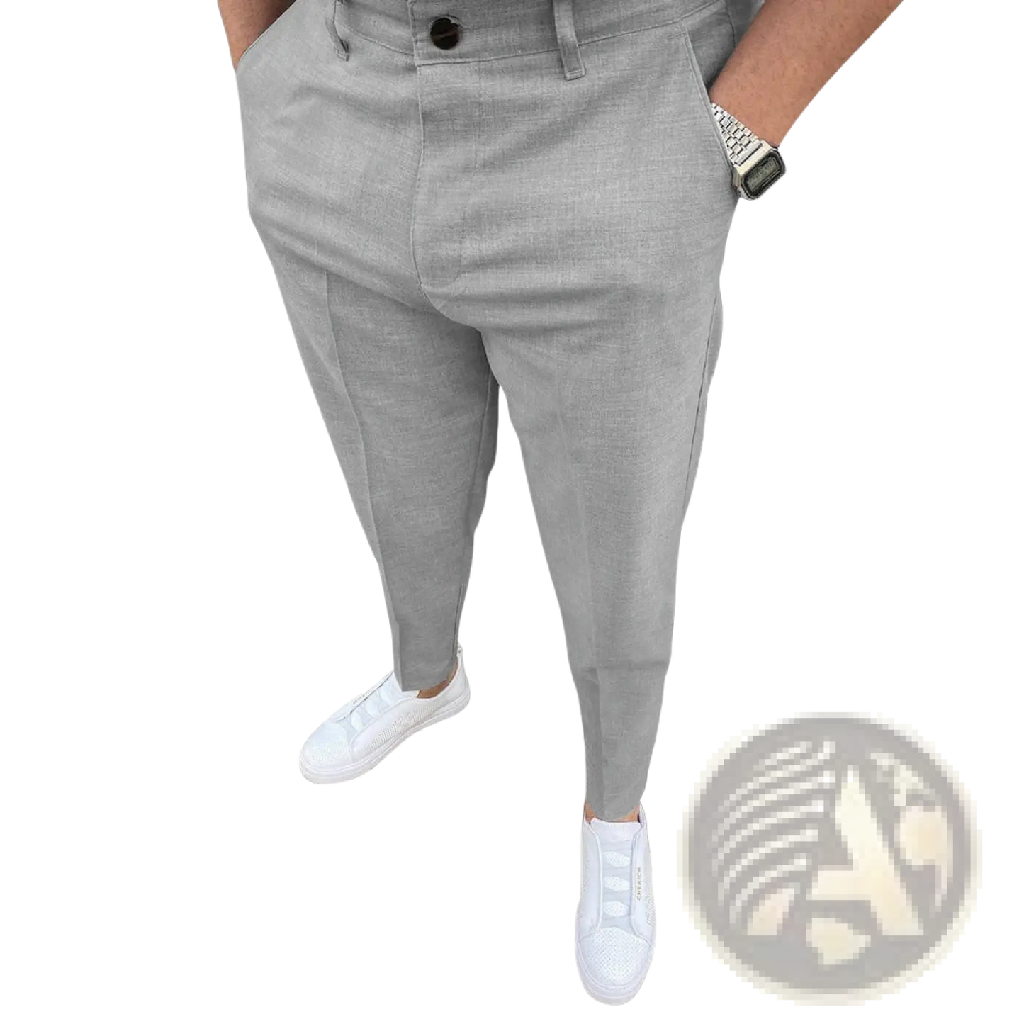Men's Slim Fit Textured Tapered Chinos